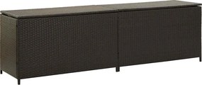 Barna Polyrattan Kerti Tárolóláda 200 X 50 X 60 Cm