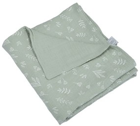 Zöld muszlin gyerek takaró 75x75 cm – Bébé Douceur