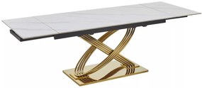 Hermes II bővíthető étkezőasztal fehér/arany 160-240 cm