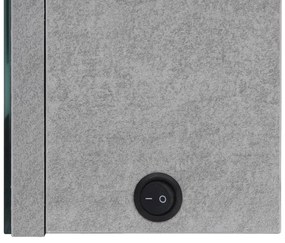 betonszürke LED-es tükrös fürdőszobaszekrény 89 x 14 x 62 cm