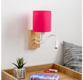 Brilagi - LED Fali lámpa NUBILA WOOD 1xE27/25W/230V + LED/3W tölgy/rózsaszín