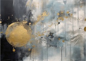 Üveg kép - Absztrakció arany golyóval (70x50 cm)