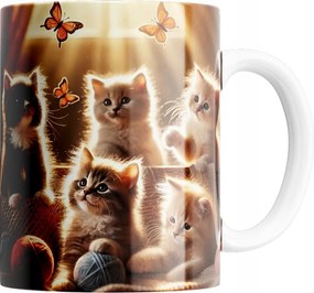 Bögre Aranyos Cicák Kiváló Minőség Ajándék Szöveg