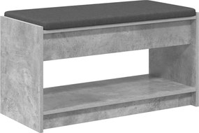 vidaXL Előtér pad Beton Szürke 83 x 38 x 45 cm Műanyag Fa és Szövet