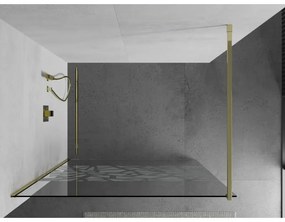 Mexen Kioto zuhanyparaván 120x200 cm 8 mm, arany profil, fehér mintás, 800-120-101-50-85