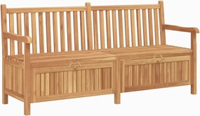 vidaXL pad tárolóval ajtóval Barna 180 x 60 x 90 cm Tömör Teakfa