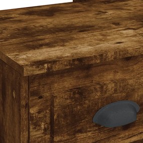 füstös tölgy színű fésülködőasztal LED-lámpákkal 90x42x132,5 cm