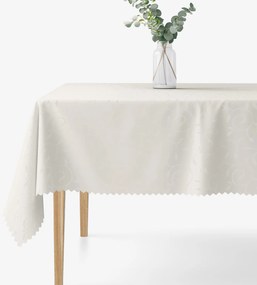 Goldea ünnepi szögletes teflon terítő - tej színű nagy ornamentekkel ékesített 120 x 120 cm