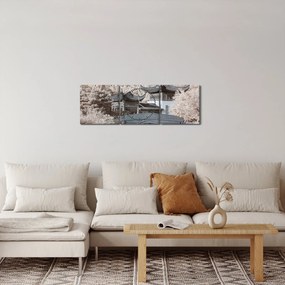 Kép - Virágzó fák Ázsiában (órával) (90x30 cm)