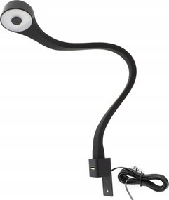 LED-es éjjeli lámpa hálószobai ágyhoz, rugalmas olvasókarral Flexi