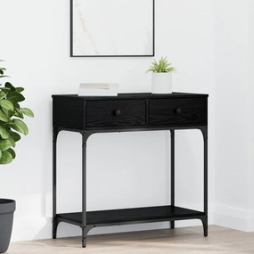 Konzolasztal Fekete tölgy 75x34.5x75 cm Mérnöki fa
