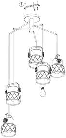 Eglo 39856 - Csillár HILCOTT 5xE27/40W/230V