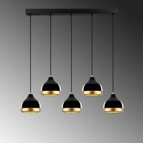 YILDO zsinóros csillár 5xE27/40W/230V, fekete/arany