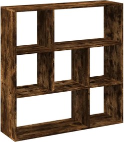 vidaXL füstös tölgy szerelt fa elválasztó könyvespolc 102x29x103,5 cm