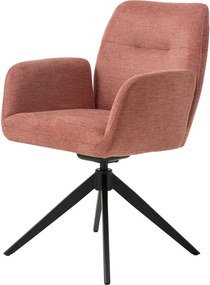Rózsaszín kárpitozott karfás étkezőfotel Roxana – Unique Furniture