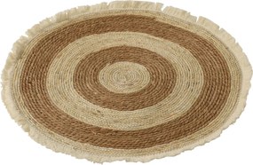 Természetes kerek szőnyeg VELOR DUO ⌀ 70 cm, bézs/barna