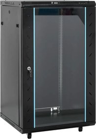 vidaXL fekete 18U hálózati szekrény 19" IP20 60 x 60 x 100 cm