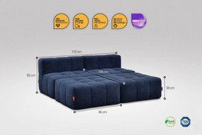 4 Teiliges Modulares Sofa – Blau