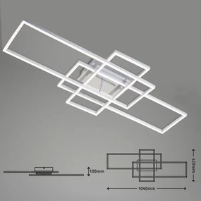 Brilo - LED Dimmelhető felületre szerelhető csillár FRAME LED/51W/230V króm + távirányító