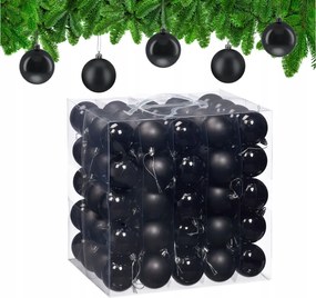 Karácsonyfa gömbök 100 db Relaxdays Fekete