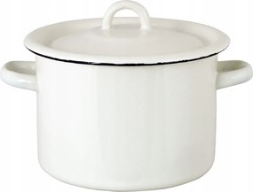 Zománcozott Indukciós Fazék 3L Fehér Fedővel Acél Indukciós Főzőedény