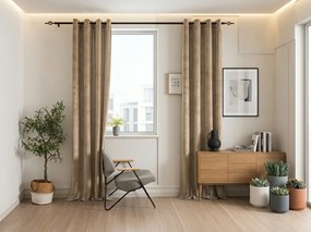 Sötétítő függöny ELVIO VELVET 140x250 cm, bézs Felfüggesztés: Fém gyűrűk
