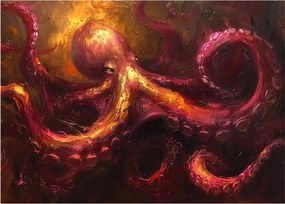 Kép - Polip, olajfestmény (70x50 cm)