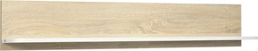 HOMCOM Függő Polc Fali Kivitelű Fa Polc Nappalira, Hálószobába, Előszobába, Konyhába, Fürdőszobába 120x15x20 cm Tölgy és Fehér | Aosom