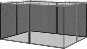 Outsunny szúnyoghálók 3 × 4 m-es pavilonhoz, napernyőhöz vagy kertbe - 4 db cipzáras panel rögzítő kampókkal - nylon/poliészter | Aosom