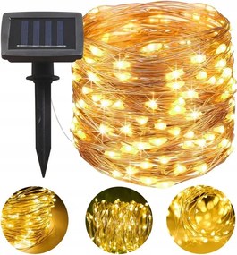 Napelemes Kerti Girland Drót Lánc 500 Led