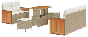 vidaXL Kerti Kanapé Szett párnával 8 pcs Beige és krém