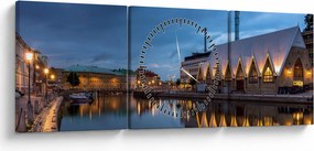 Vízcsatorna képe - Göteborg (órával) (90x30 cm)