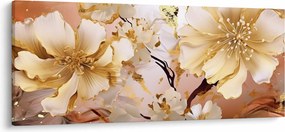 Kép - Arany virágok (120x50 cm)