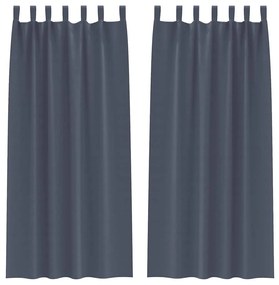 Függönyök függönyökkel 2 pcs Antracit 245x140cm Poliészter