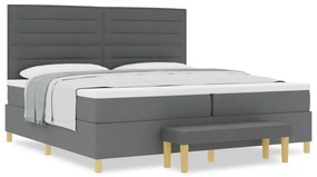 Boxspring Ágy Matrac &amp; Padló Szürke 200x200 cm Szövet