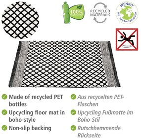 Fekete-fehér újrahasznosított műanyag fürdőszobai kilépő 50x80 cm Tara – Wenko