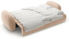 Bézs bársony kinyitható-tárolóhelyes kanapé 262 cm Tonale – Cosmopolitan Design