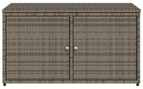 szürke polyrattan kerti tárolószekrény 110 x 55 x 60,5 cm
