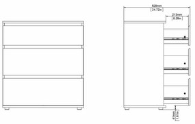 Fehér alacsony komód 77x84 cm Nova – Tvilum