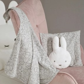 Szürke pamut gyerek takaró 80x80 cm Miffy – Roba