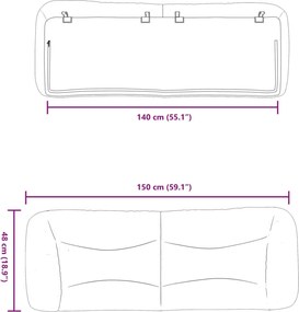 szürke műbőr fejtámla párna Hvar 140 cm