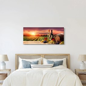 Szőlőskert borral képe (120x50 cm)