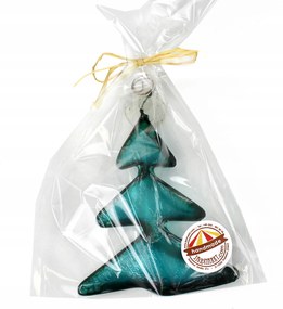 Kézműves karácsonyi dekoráció türkiz karácsonyfa