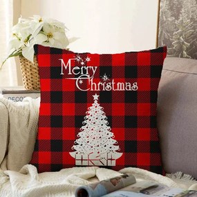 Christmas Tartan karácsonyi zsenília párnahuzat, 55 x 55 cm - Minimalist Cushion Covers