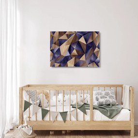 Kép - 3D fa háromszögek (üvegen) (70x50 cm)