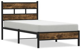 sonoma tölgy színű fejtámlás ágykeret matrac nélkül 75 x 190 cm
