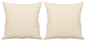 2 személyes bézs mikroszálas szövetkanapé párnákkal 120 cm