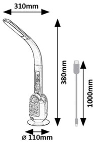 Rabalux 74230 - LED RGB Dimmelhető asztali lámpa FIGEN LED/5W/230V fekete