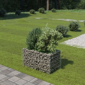 vidaXL horganyzott acél gabion magaságyás 90 x 50 x 50 cm