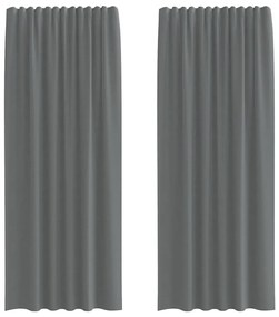 2 db sötétszürke fátyolfüggönyök hurokkal 140x225 cm